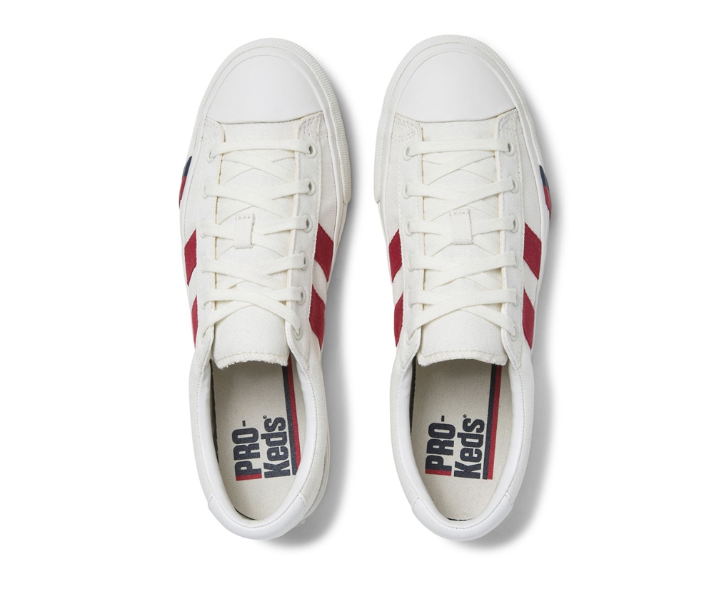 Tenis Keds Mujer Blancos/Rojos - Royal Plus Lona - 0156-OQBTI